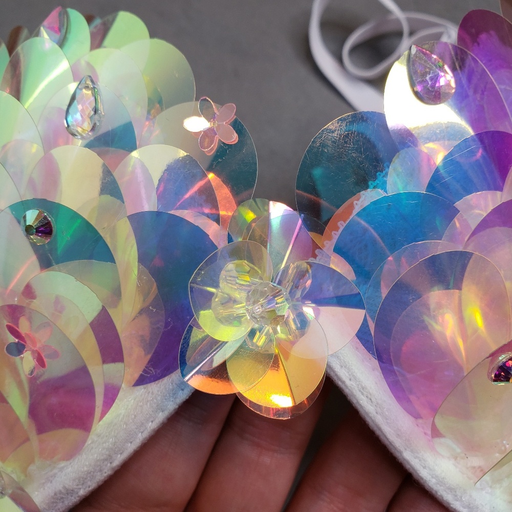 NEW Unicorn Rave Bra Sequin Rave Bra - Picture 5 of 5